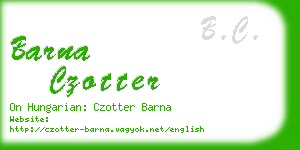 barna czotter business card